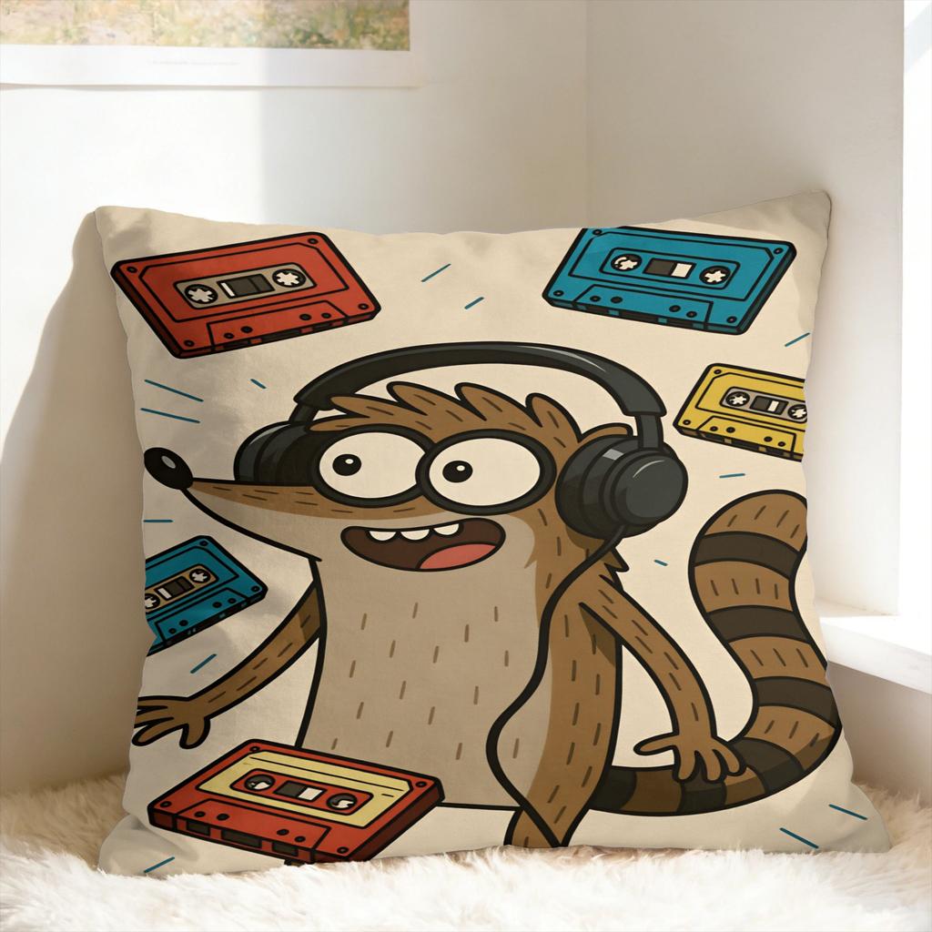 R-Regular Show Pillow Cover Custom Cushion Cover Cute Funny Pillow Case For Wedding Party Home Decor