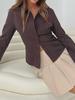 2024 European & American Spring/Autumn Striped Slim-Fit Button-Down Cardigan with Lapel