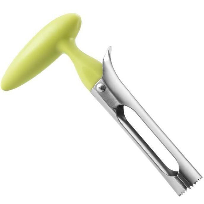 Multi purpose vegetable and fruit corer, stainless steel portable apple seeder, kitchen seeder with sharp serrated blade зелёный