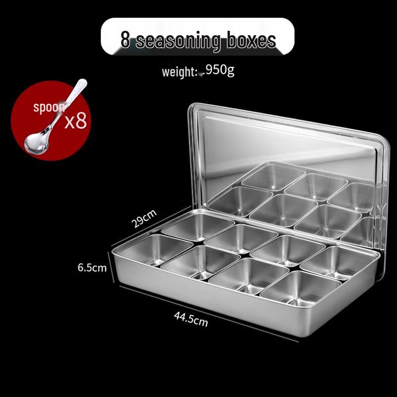 Commercial Stainless Steel 8-Compartment Spice Organizer