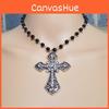 Geometric Cross Necklace For Women With Alloy Material And Punk Fashion Style