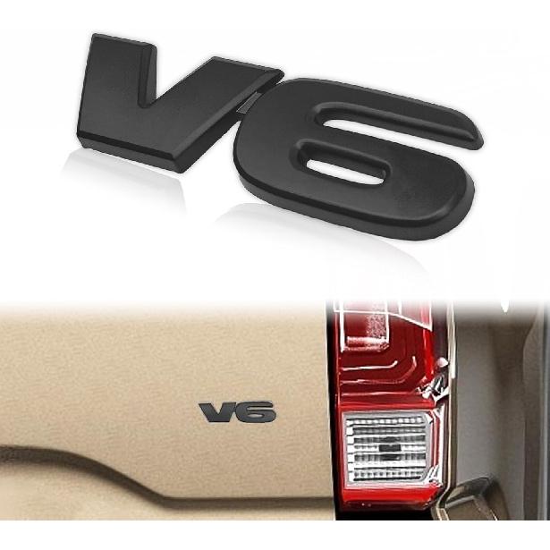 Universal v6 Decal Blackout Emblem Sticker, 3D Raised ABS Badge Strong Adhesive, Logo Side Fender Trunk Badge for SUV Truck Pickup Model