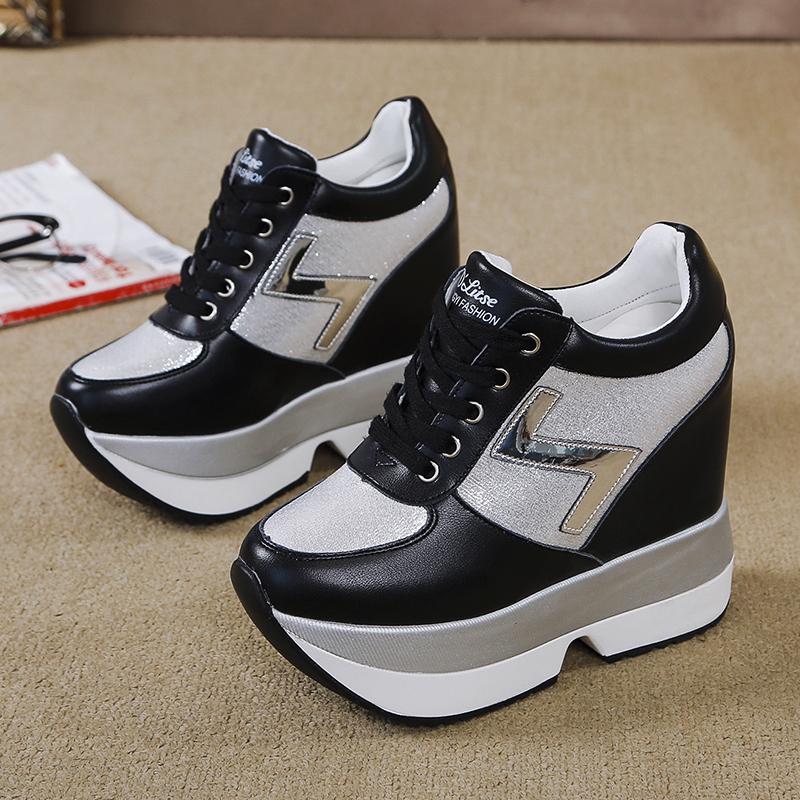 

Women Sneakers Platform Casual Shoes Woman Height Increasi Leathe Shoes 10 CM Thick Sole Sports Designer Shoes for Women 40