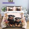 Pink Rottweiler Pattern Bedding Home Decoration Birthday Gift (1 * duvet cover + 2 * pillowcase, without core)