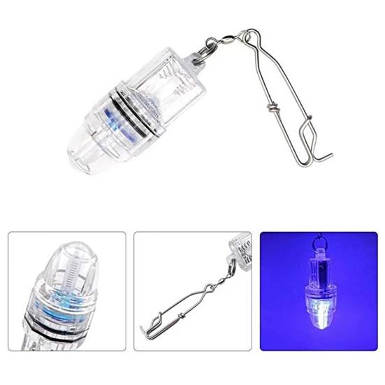 Fish Attraction Light Waterproof with Buckle Portable High Brightness Submersible Mini Deep Sea Underwater LED Lure Gathering Lamp for Outdoor Fishing
