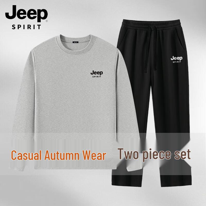 JEEP SPIRIT Men s Fall/Winter Sweatshirt and Jogger Set 3XL
