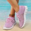 Fashion Breathable Mesh Casual Sneakers Women Lightweight Slip On Soft Sole Sports Shoes Woman 2025 Plus Size Knitted Flats Female 35-43