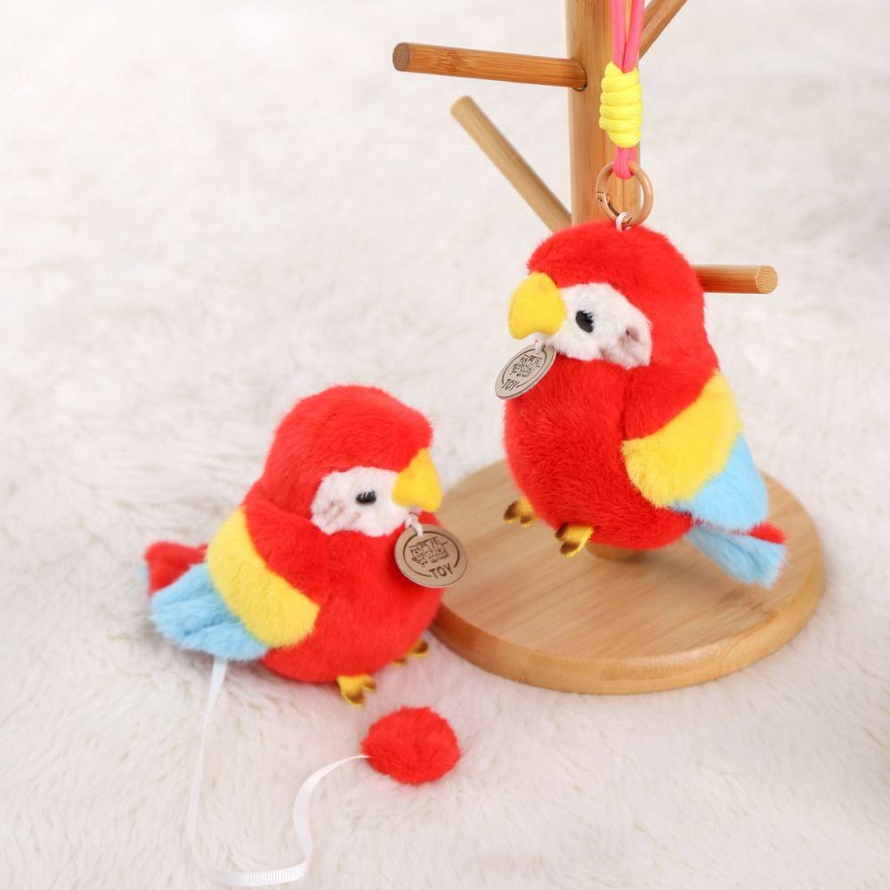 Simulation Parrot Plush Pendant Bag Pendant Standing Shoulder Animals  Birthday Gifts