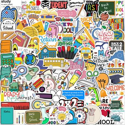 100 Schulmaterialien für die Eröffnungssaison der Schule, Graffiti-Aufkleber, DIY Dekorativer Rucksack, Gitarrenkoffer, Wasserdichte Laptop-Aufkleber