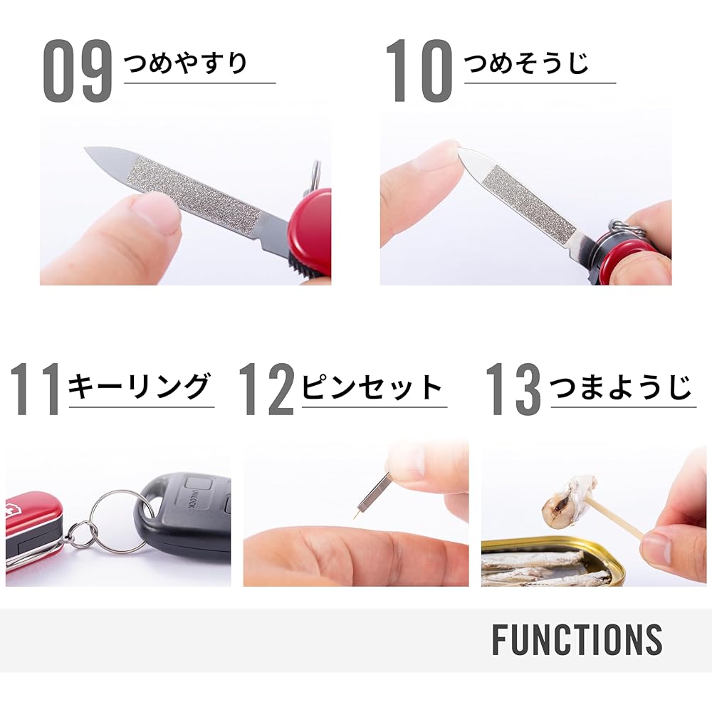 Victorinox Evolution 10 Swiss Army Knife Ergonomic Design 13 Functions with Corkscrew Multi-Tool