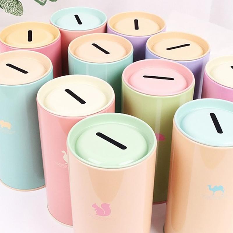 1 Unidad Hojalata Redonda Animal Hucha de Color Hucha Metal Caja de Monedas Decoración del Hogar Caja de Dinero