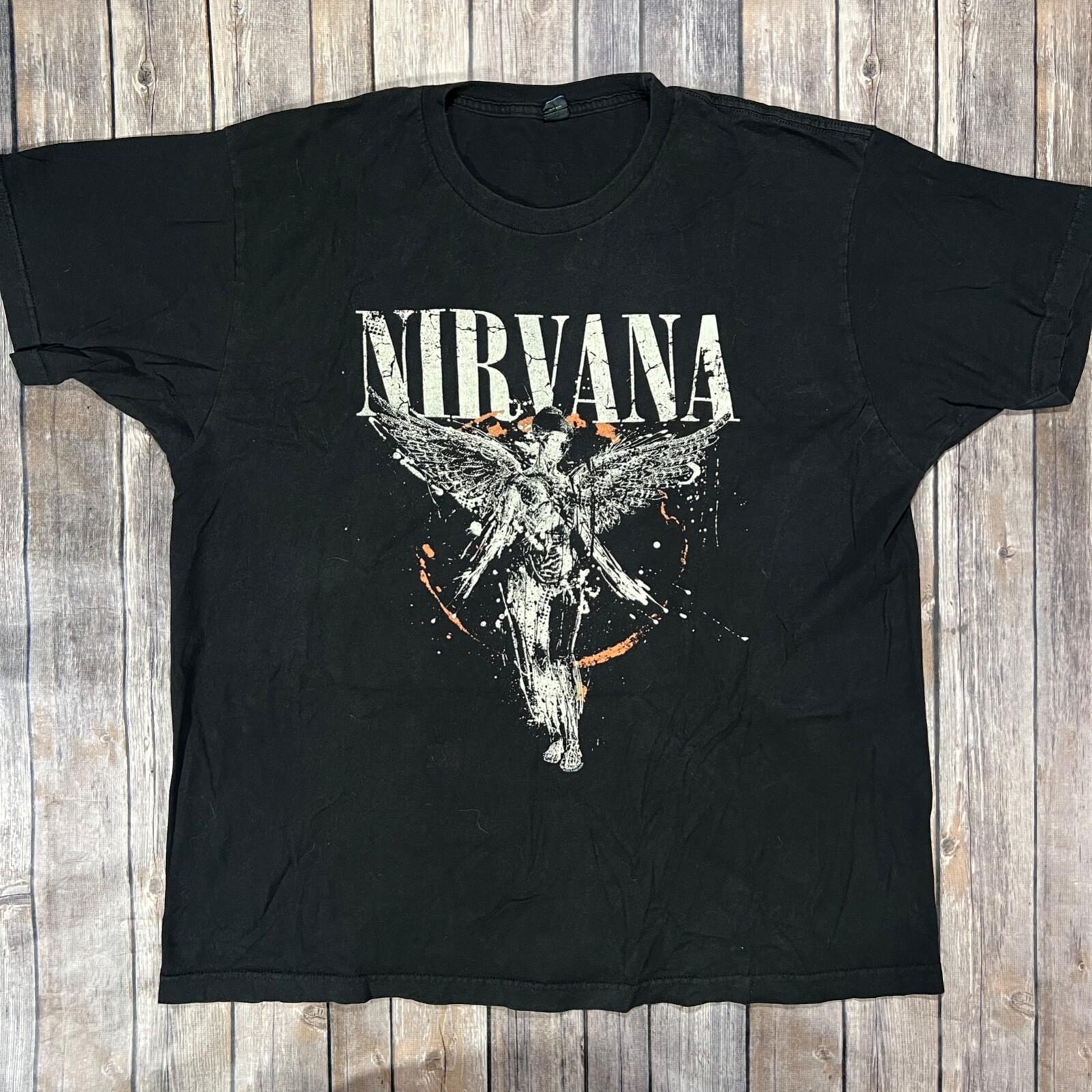 Nirvana In Utero Shirt Cobain Grohl XL Mens Black Tour Concert Merch Promo L