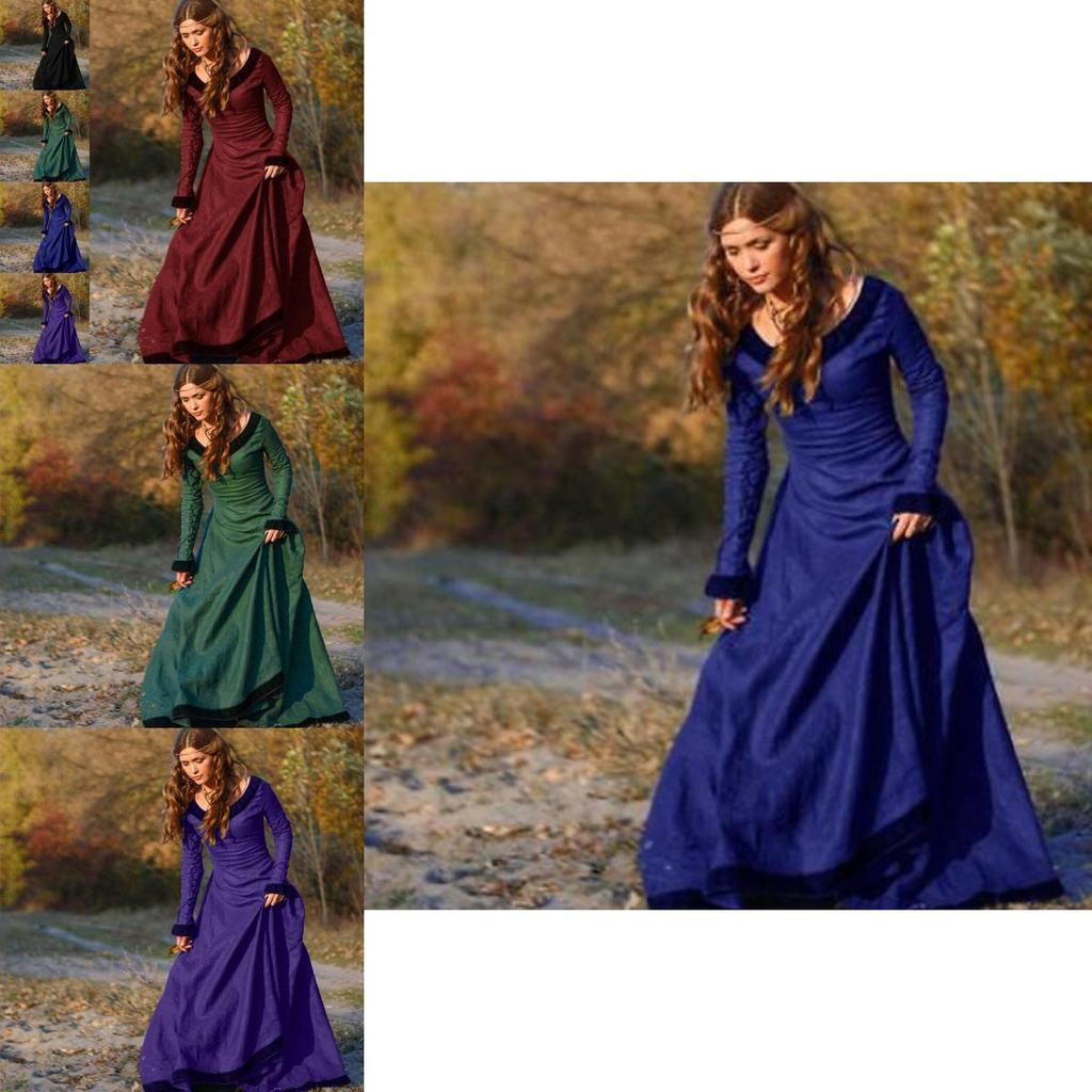 Medieval Vintage Women Renaissance Dress Cosplay Costume Princess Gothic Dress