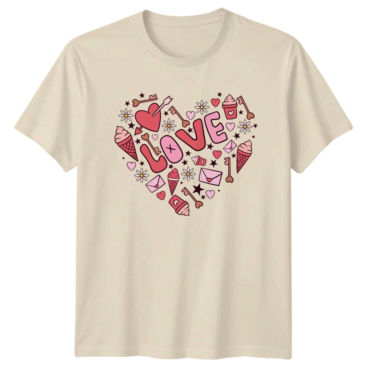 Love Heart Doodle Art Design Womens T-Shirt Doodle Art Valentines L