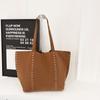 Solid Color Suede Leather Shoulder Bag PU Leather Matte PU Handbag Suede Rivet Tote Bag  Outdoor