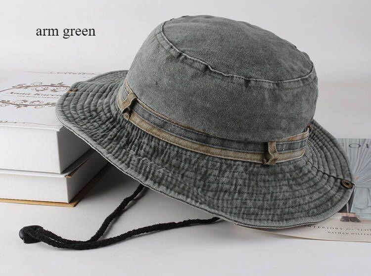 Spring and Summer Men's Bucket Hat Cotton Washed Foldable Shade Hats Casual Outdoor Camping Hat Hiking Hats