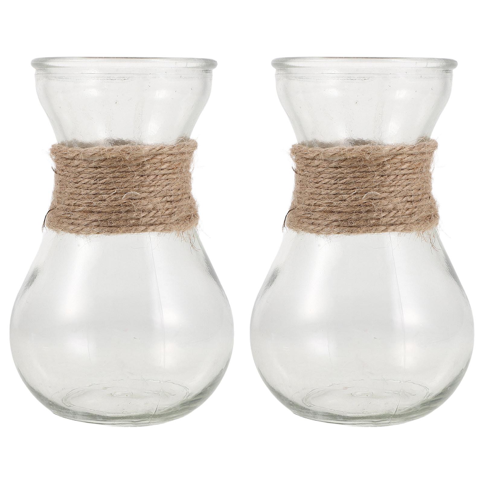 

2pcs Transparent Vases For Indoor Hydroponic Pothos Plants Hyacinth Grow Glass Bulb Vases Planter Pot For Gardening Table Decor