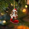 2D Christmas Tree Ornaments Cartoon Cartoon Dog Car Pendant Puppy Acrylic Pendant  Window
