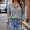 Autumn New Simple Women's Casual Loose Fashion Solid Color Long-sleeved Tops