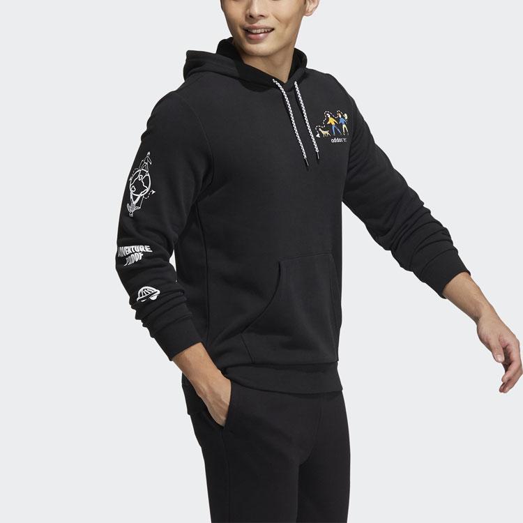 adidas neo Illustration Printing Hoodie Black HG6589