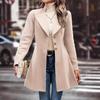 2025 New Women's Winter Lapel Slim Woolen Solid Color Fashion Coat for Europe and America