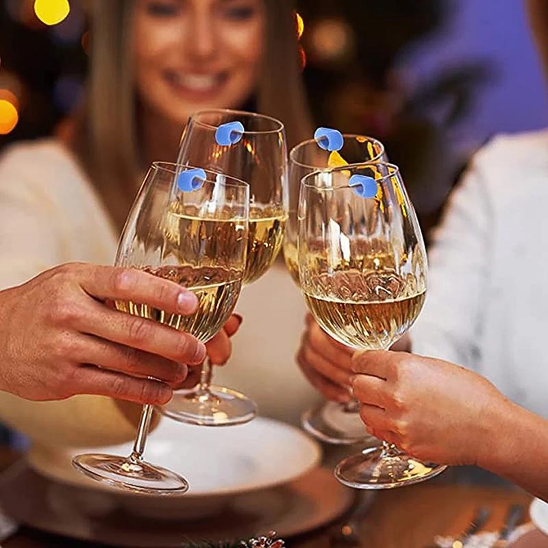 Silicone Wine Glass Marker Drink Bottle Cup Goblet Label Reusable Mug Marking Tag Recognizer Identification Color Random