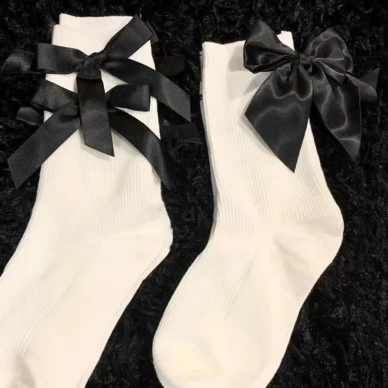 Women Socks Spring Summer White Cute Kawaii Harajuku Sweet Style Lolita Bowknot Female Short Crew Socks Girl Gift Soks