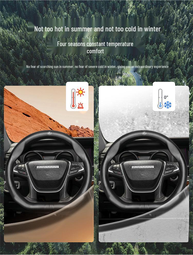 Compatible Leather Steering Wheel Cover for Cheetah CS10, Mattu Feiteng C5, Black King Kong CT5, Qiling CT7, Q6.