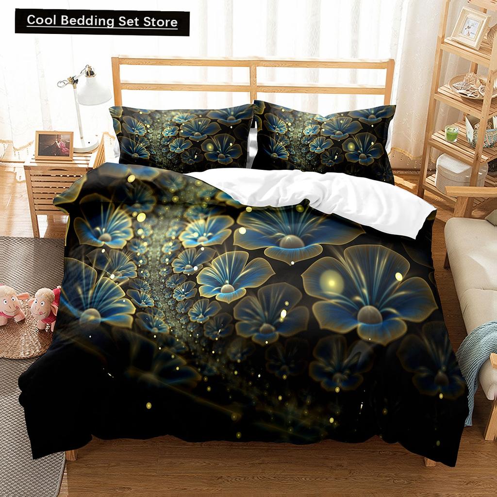 3D Abstract King Queen Duvet Cover Solid Geometry Bedding Set Rotate Three-dimensional Space 2/3pcs Polyester Soft Quilt Cover
