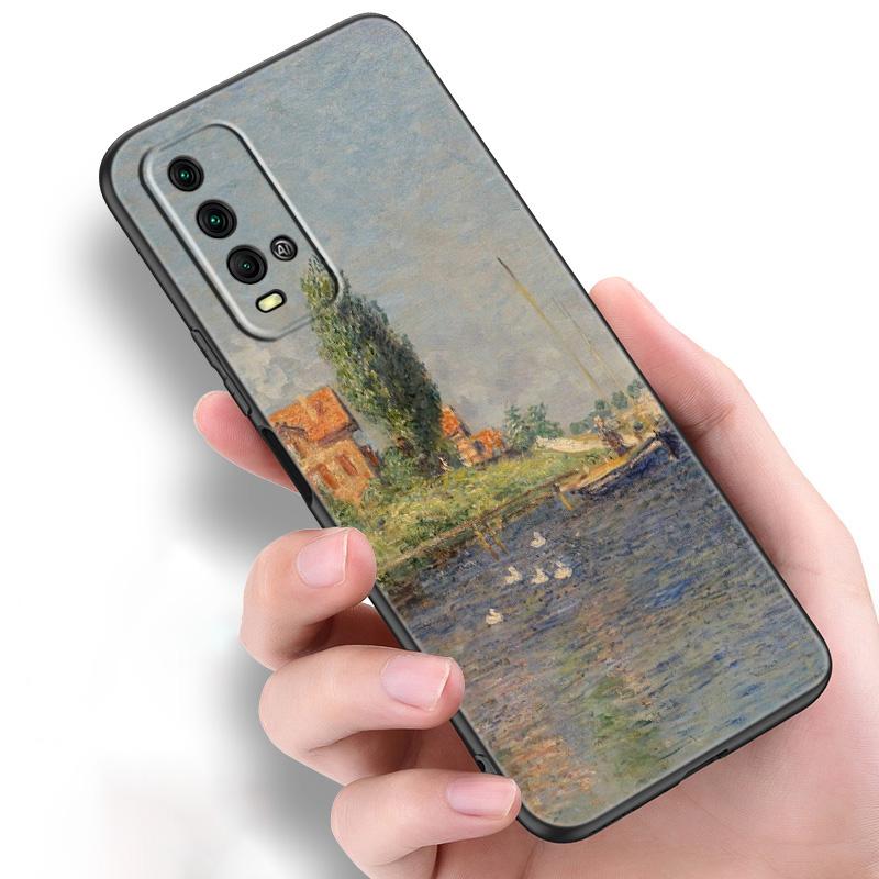Claude Monet Silicone Phone Case For Xiaomi Redmi Note 11 10 9 8 Pro 11T 10T 10S 9S 8T 9 9A 9C 9T Black Soft Cover Coque Funda