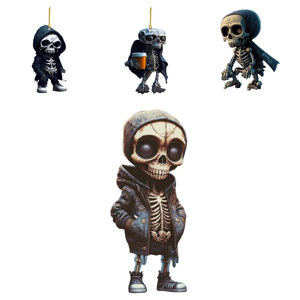 Skull Acrylic Colorful Car Hanging Decoration For Retro Halloween Decor Home