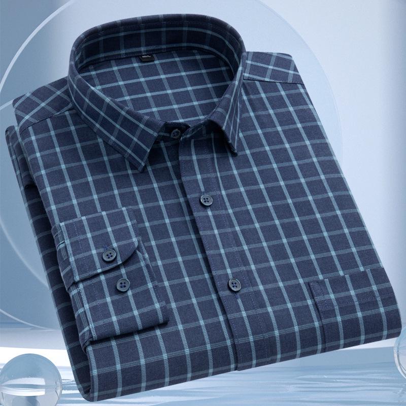 Men's Striped Long Sleeve Shirt - High-End Business Casual for Spring & Autumn