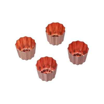 4Pcs Baking Mini Cannele Mold Aluminum Alloy Non-stick Canele Cake Mould French Style Cupcake Mould Mousse