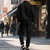 Men's Lined Zip Up Long Sleeve Sweatsuit Set with Stand Collar for Fall Winter