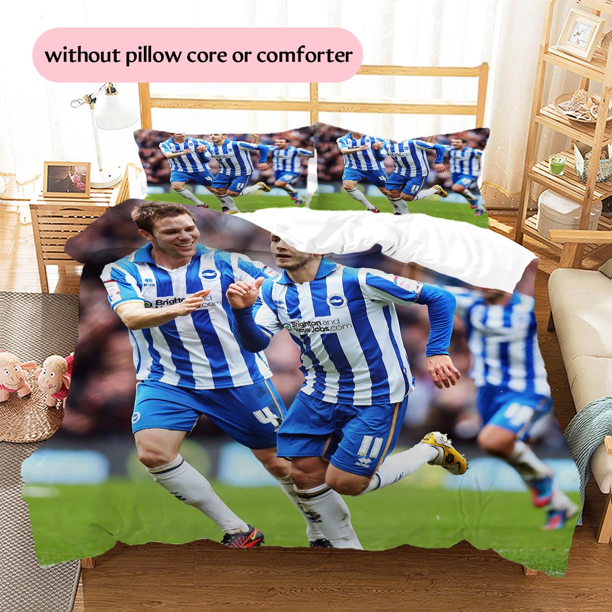 

Brighton players Pattern Bedding Home Decoration Birthday Gift (1 * duvet cover + 2 * pillowcase, without core) 135x200cm