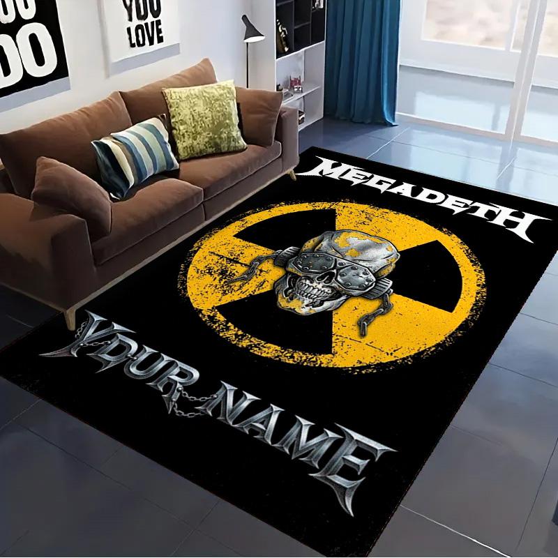 Name Custom Megadeth Carpet Rug for Living Room Bedroom Home Sofa Decoration,Kids play Non-slip Floor Mat