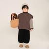Boys Autumn and Winter Solid Color Simple Thickened Warm Vest Middle and Small Children Loose Casual Convenient Jacket