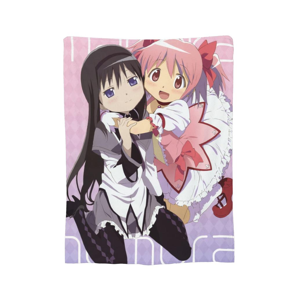 Puella Magi Madoka Magica Anime Blankets Fleece Summer   Multifunction Ultra-Soft Throw Blankets for Bedding Office Quilt