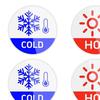 6Pcs/Set Hot Cold Sign Sticker Waterproof PVC Self-adhesive House Kindergarten Bathroom Office Water Temperature Indication Sticker Round Warning