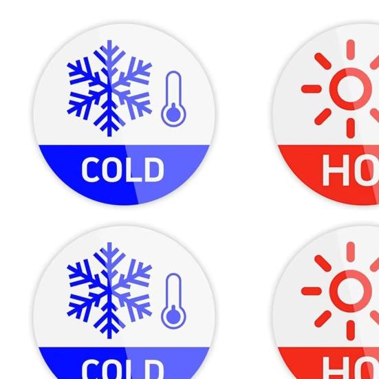 6Pcs/Set Hot Cold Sign Sticker Waterproof PVC Self-adhesive House Kindergarten Bathroom Office Water Temperature Indication Sticker Round Warning