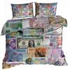 3D Cotton Satin Bedding 160X200Cm Banknotes