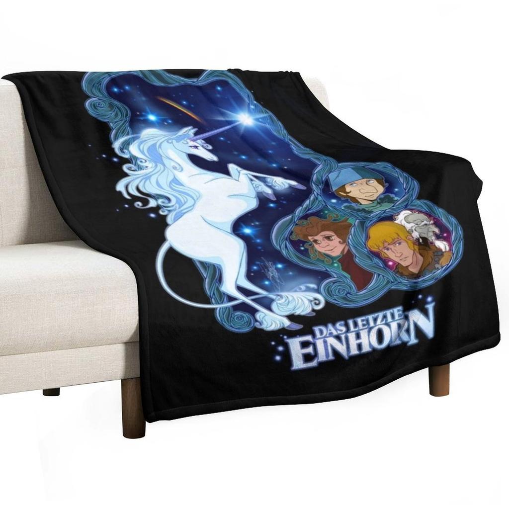 Poslední jednorožec - Německá přehozová deka Měkká do postele Flanelová látka Roztomilý kostkovaný vzor Měkké kostkované deky