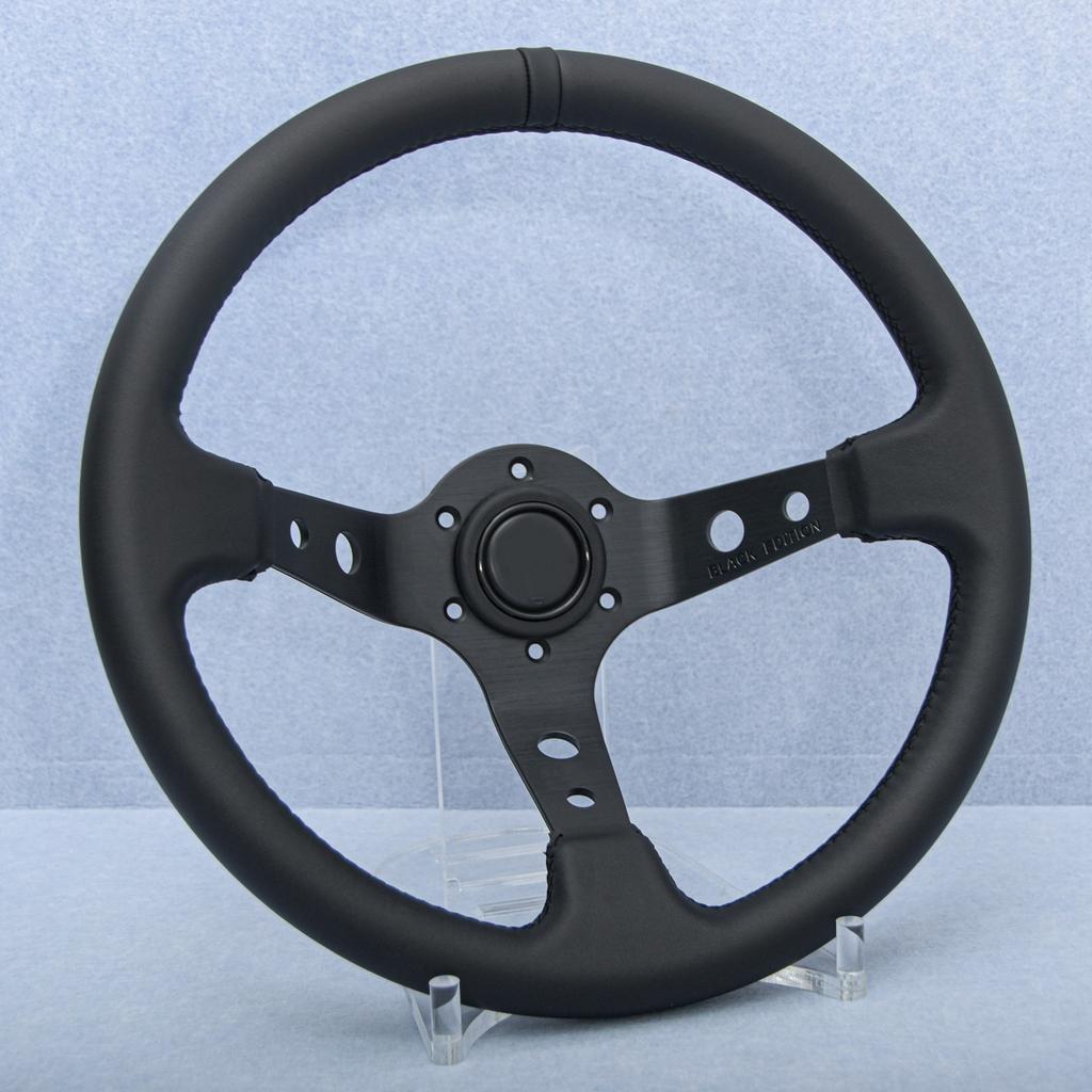 350mm 14inch Universal Drift Sport Suede Leather Steering Wheel Deep Dish JDM Black Edition Sim Racing Steering Wheel Car Parts