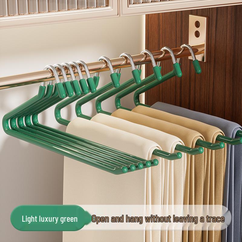 Goose-Shaped Non-Slip Pants Rack, 2-in-1 Z-Shape Hanger with Non-Marking Clips for Wardrobe Storage