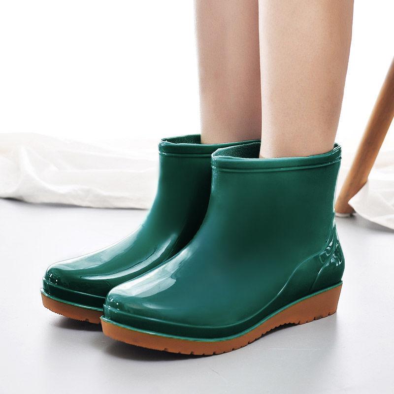 Rain Shoes Women's Short Tube Fashion Non-slip Rain Boots Adult Water Shoes Wear Water Boots Waterproof Shoes Warm and Cotton
