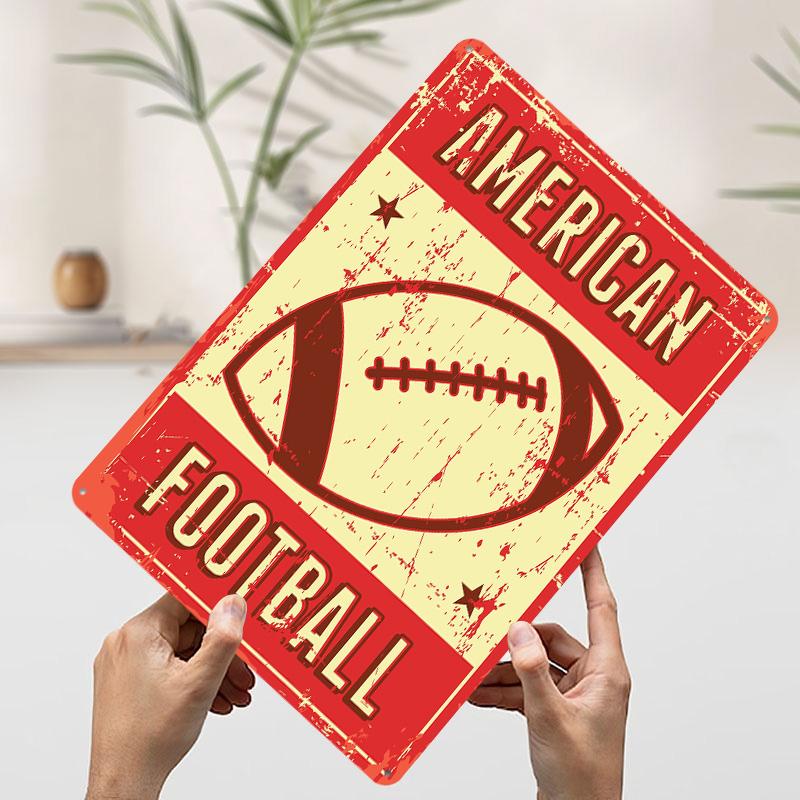 

AMERICAN FOOTBALL BALL Tin Plaque Poster Customized Wall Art Retro Vintage Metal Signs for Room Office Decoration At Home Decor 7.9x11.8In(20x30cm)