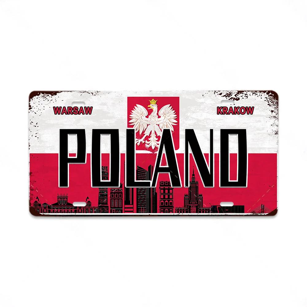 

Ретро Номерной Знак Различные Регионы Металлические Знаки Постеры Декор Италия Бразилия Япония Польша Корея Ирландия Бар Гараж Табличка 15x30cm