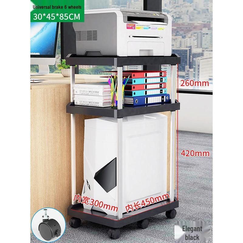 Multi-layer Mobile Storage Rack with Brakes for Office/Home