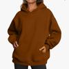 Women's Fashion Solid Color Hooded Loose Plug Sleeve Drawstring Loose Sweatshirt