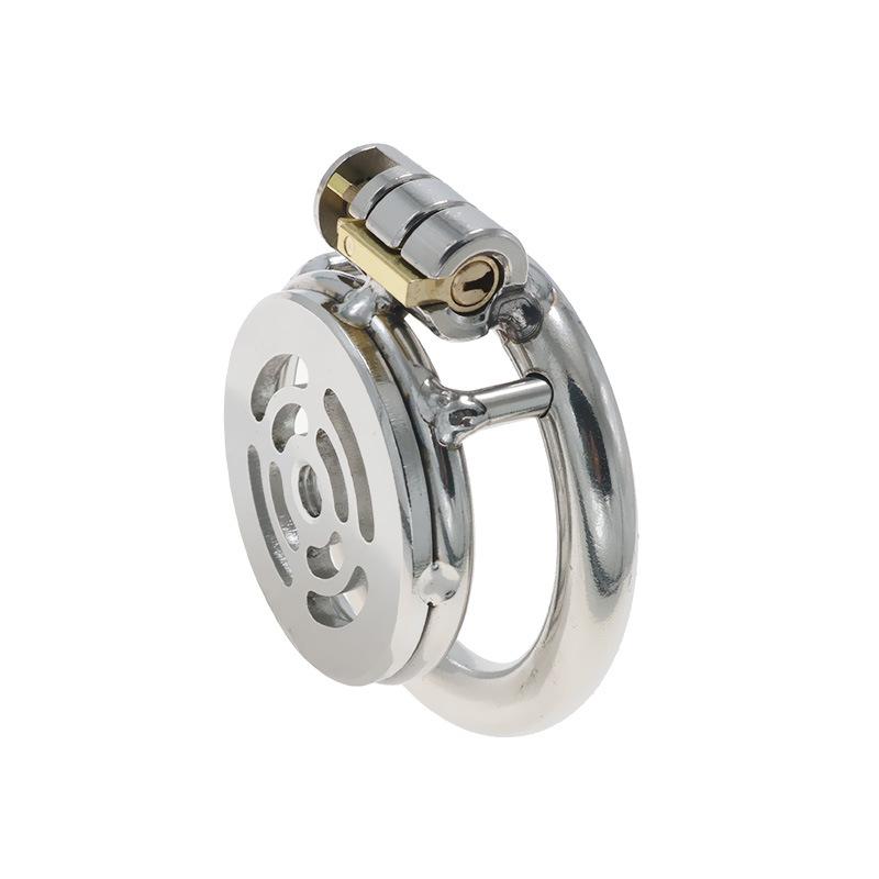 New Stainless Steel Flat Lock Chastity Cleaner CB Fake Mother Device Penis Cage Taiji Mesh Sex Toys